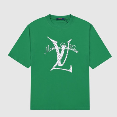 루이비통 남성 크루넥 그린 반팔티 - Mens Green Tshirts - lou04026x