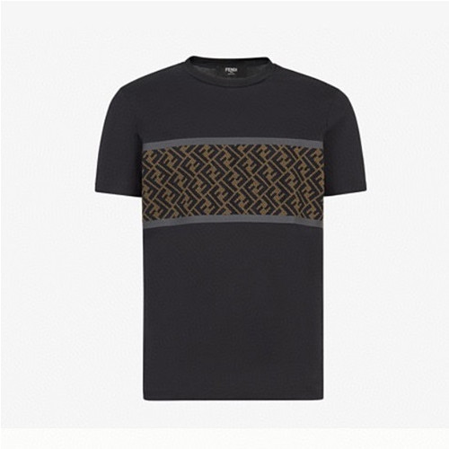 펜디 남성 크루넥 블랙 반팔티 - Mens Black Tshirts - fen01152x