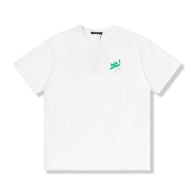 루이비통 남성 크루넥 화이트 반팔티 - Mens White Tshirts - lou04033x