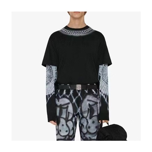 지방시 남성 크루넥 블랙 반팔티 - Mens Black Tshirts - giv0631x