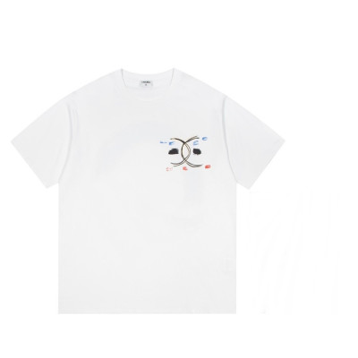 샤넬 남/여 크루넥 화이트 반팔티 - Unisex White Tshirts - chl0858x