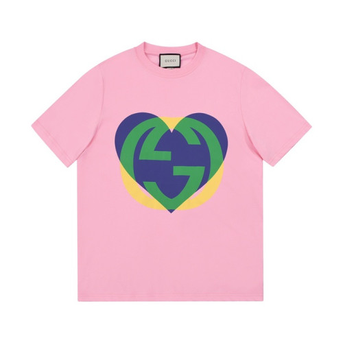 구찌 남/녀 크루넥 핑크 반팔티 - Unisex Pink Tshirts - guc04672x