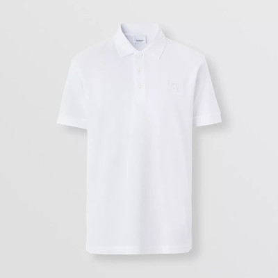 버버리 남성 클래식 화이트 폴로 반팔티 - Mens White Tshirts - Bur04268x