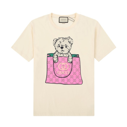 구찌 남/녀 크루넥 아이보리 반팔티 - Unisex Ivory Tshirts - guc04682x