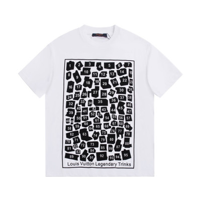 루이비통 남성 크루넥 화이트 반팔티 - Mens White Tshirts - lou04085x