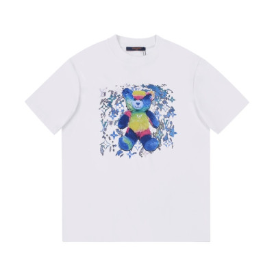 루이비통 남성 크루넥 화이트 반팔티 - Mens White Tshirts - lou04087x