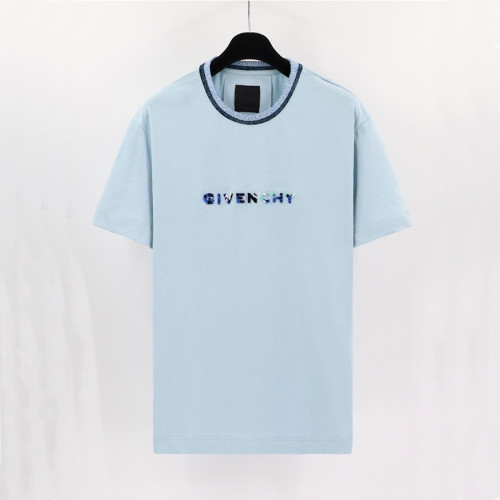 지방시 남성 크루넥 블루 반팔티 - Mens Blue Tshirts - giv0650x
