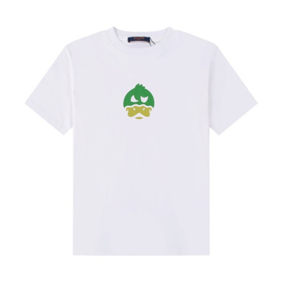 루이비통 남성 화이트 크루넥 반팔티 - Mens White Tshirts - lou04122x