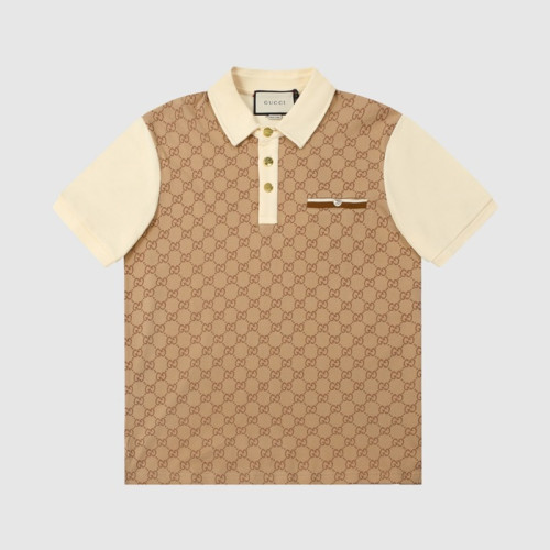 구찌 남성 카멜 폴로 반팔티 - Mens Camel Tshirts - guc04738x