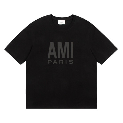 아미 남성 크루넥 블랙 반팔티 - Mens Black Tshirts - ami0286x