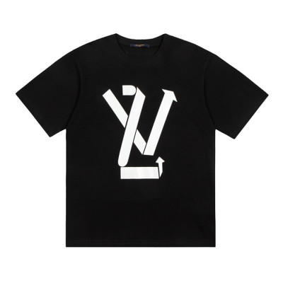 루이비통 남성 블랙 크루넥 반팔티 - Mens Black Tshirts - lou04156x