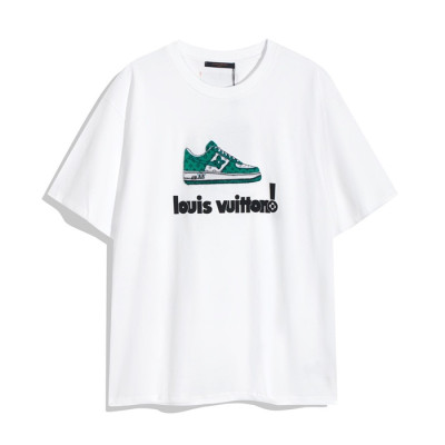 루이비통 남성 화이트 크루넥 반팔티 - Mens White Tshirts - lou04169x