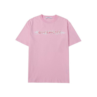 지방시 남성 크루넥 핑크 반팔티 - Mens Pink Tshirts - giv0669x