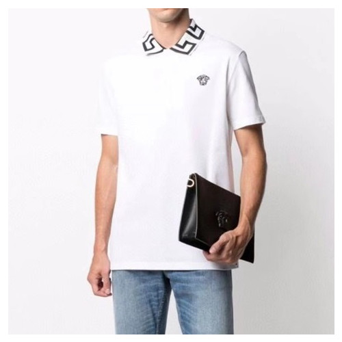베르사체 남성 화이트 폴로 반팔티 - Mens White Tshirts - ver0898x