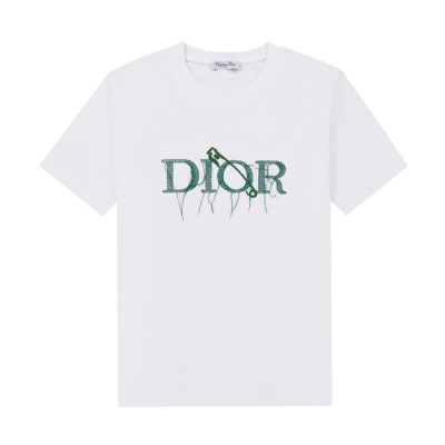 디올 남성 크루넥 화이트 반팔티 - Mens White Tshirts - dio01764x