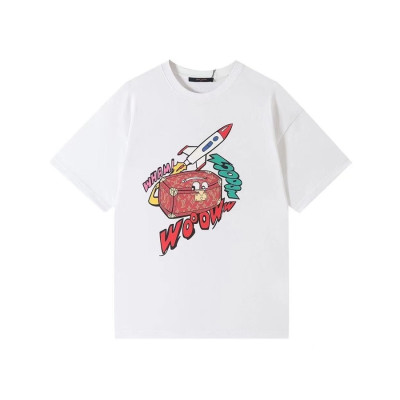 루이비통 남성 화이트 크루넥 반팔티 - Mens White Tshirts - lou04177x