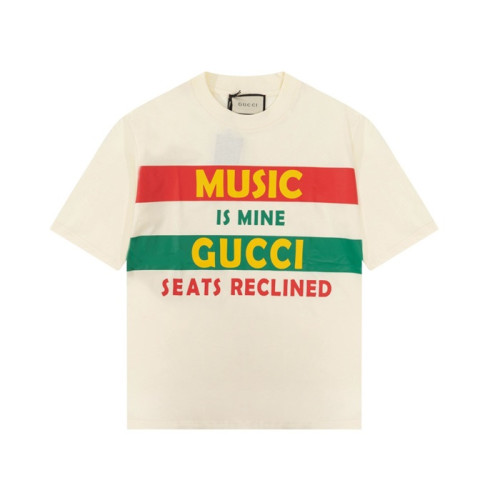 구찌 남성 크루넥 아이보리 반팔티 - Mens Ivory Tshirts - guc04755x