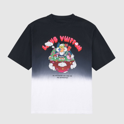 루이비통 남성 블랙 크루넥 반팔티 - Mens Black Tshirts - lou04182x