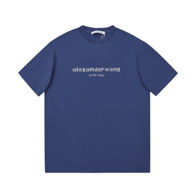 알렉산더왕 남성 이니셜 블루 반팔티 - Mens Blue Tshirts - alx0196x