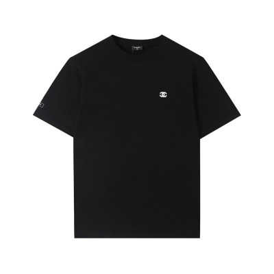 샤넬 남/녀 크루넥 블랙 반팔티 - Unisex Black Tshirts - chl0890x