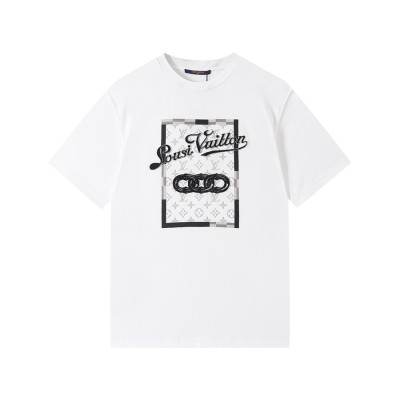 루이비통 남성 화이트 크루넥 반팔티 - Mens White Tshirts - lou04188x