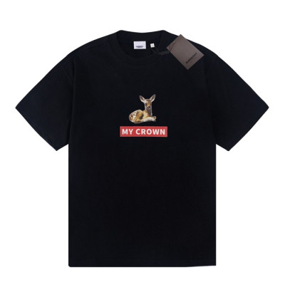 버버리 남성 블랙 크루넥 반팔티 - Mens Black Tshirts - Bur04291x