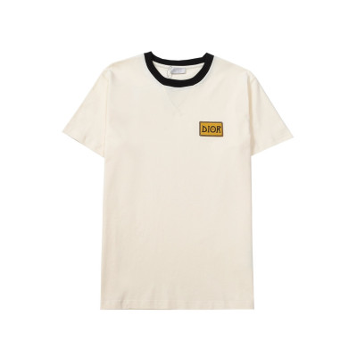 디올 남성 크루넥 아이보리 반팔티 - Mens Ivory Tshirts - dio01767x