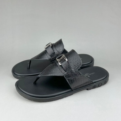 루이비통 남성 이니셜 블랙 슬리퍼 - Mens Black Slippers - lou04241x