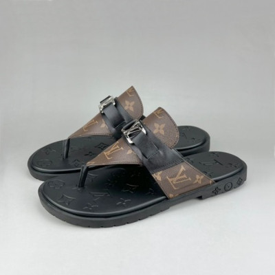 루이비통 남성 이니셜 브라운 슬리퍼 - Mens Brown Slippers - lou04246x