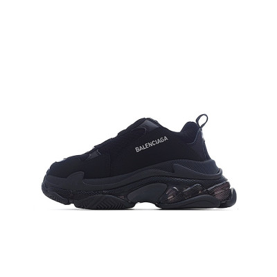 발렌시아가 남/녀 Triple S 블랙 스니커즈 - Unisex Black Sneakers - bal01450x