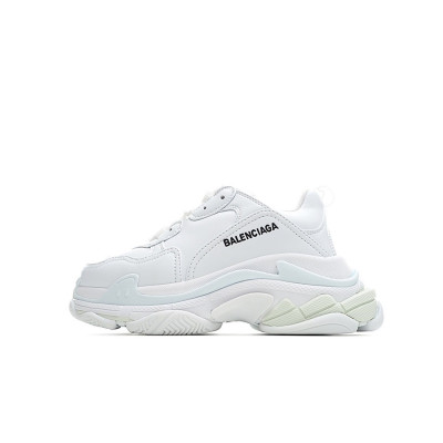 발렌시아가 남/녀 Triple S 화이트 스니커즈 - Unisex White Sneakers - bal01452x