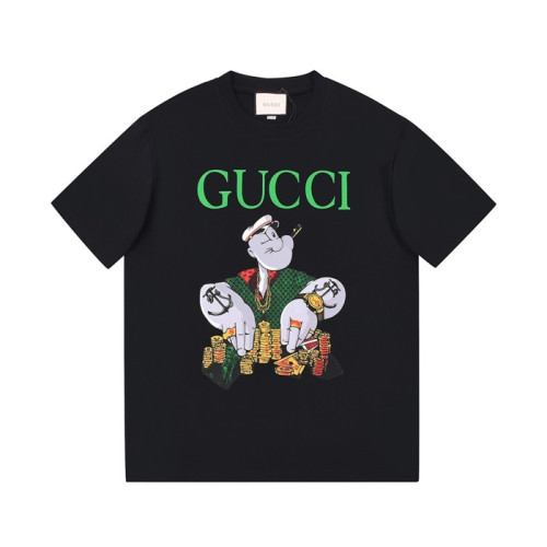 구찌 남/녀 크루넥 블랙 반팔티 - Unisex Black Tshirts - guc04822x