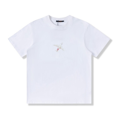 루이비통 남성 화이트 크루넥 반팔티 - Mens White Tshirts - lou04323x