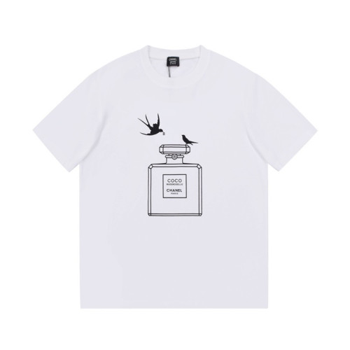 샤넬 남/녀 크루넥 화이트 반팔티 - Unisex White Tshirts - chl0894x