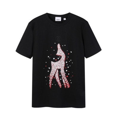 버버리 남성 블랙 크루넥 반팔티 - Mens Black Tshirts - Bur04326x