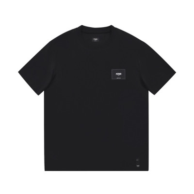 펜디 남성 블랙 크루넥 반팔티 - Mens Black Tshirts - fen01215x