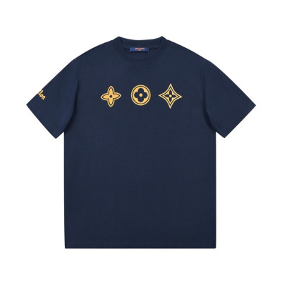 루이비통 남성 네이비 크루넥 반팔티 - Mens Navy Tshirts - lou04333x