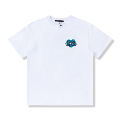 루이비통 남성 화이트 크루넥 반팔티 - Mens White Tshirts - lou04335x