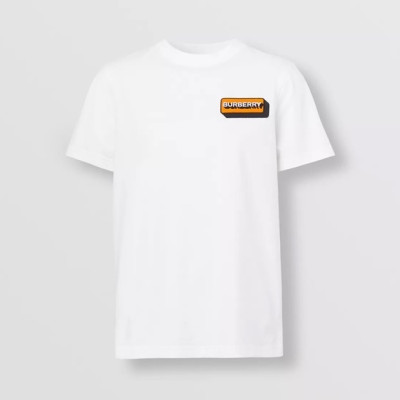 버버리 남성 화이트 크루넥 반팔티 - Mens White Tshirts - Bur04327x