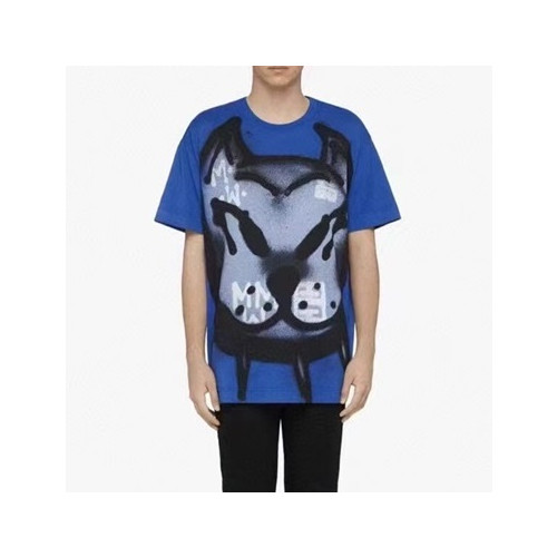 지방시 남성 크루넥 블루 반팔티 - Mens Blue Tshirts - giv0708x