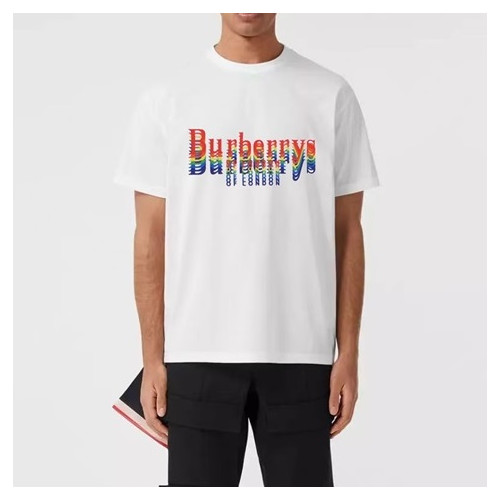 버버리 남성 화이트 크루넥 반팔티 - Mens White Tshirts - Bur04330x