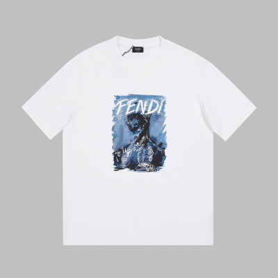 펜디 남성 화이트 크루넥 반팔티 - Mens White Tshirts - fen01217x