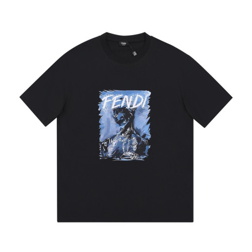 펜디 남성 블랙 크루넥 반팔티 - Mens Black Tshirts - fen01218x