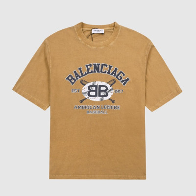 발렌시아가 남성 카멜 크루넥 반팔티 - Mens Camel Tshirts - bal01493x