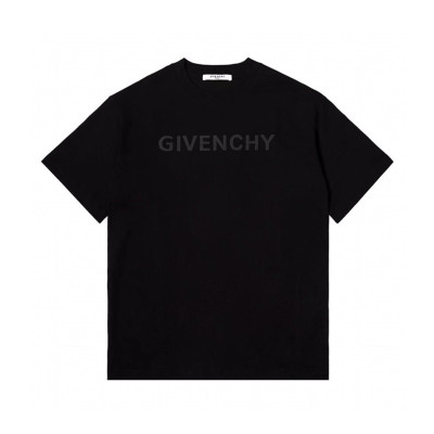 지방시 남성 크루넥 블랙 반팔티 - Mens Black Tshirts - giv0710x