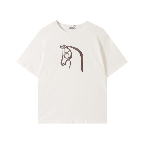 에르메스 남자 화이트 크루넥 반팔티 - Mens White Tshirts - her0777x