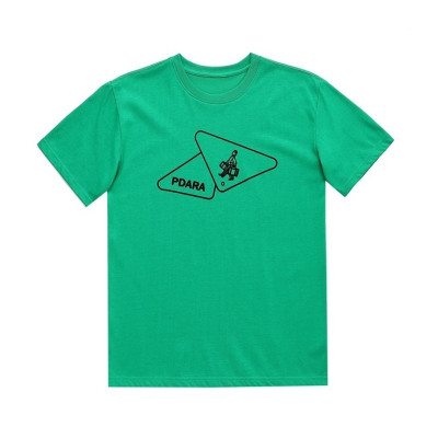 프라다 남성 크루넥 그린 반팔티 - Mens Green Tshirts - Pra02697x