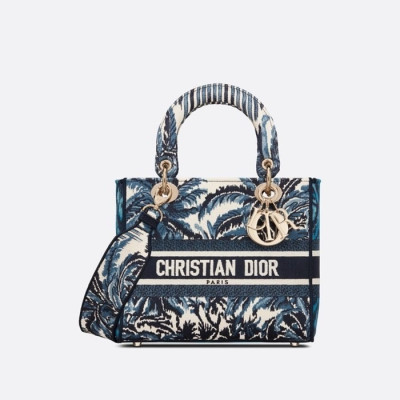 디올 여성 블루 레이디 백 - Dior Womens Blue Lady Bag - dio1816x