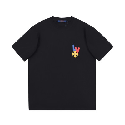 루이비통 남성 블랙 크루넥 반팔티 - Mens Black Tshirts - lou04853x