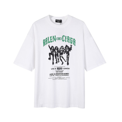 발렌시아가 남성 크루넥 화이트 반팔티 - Mens White Tshirts - bal01539x